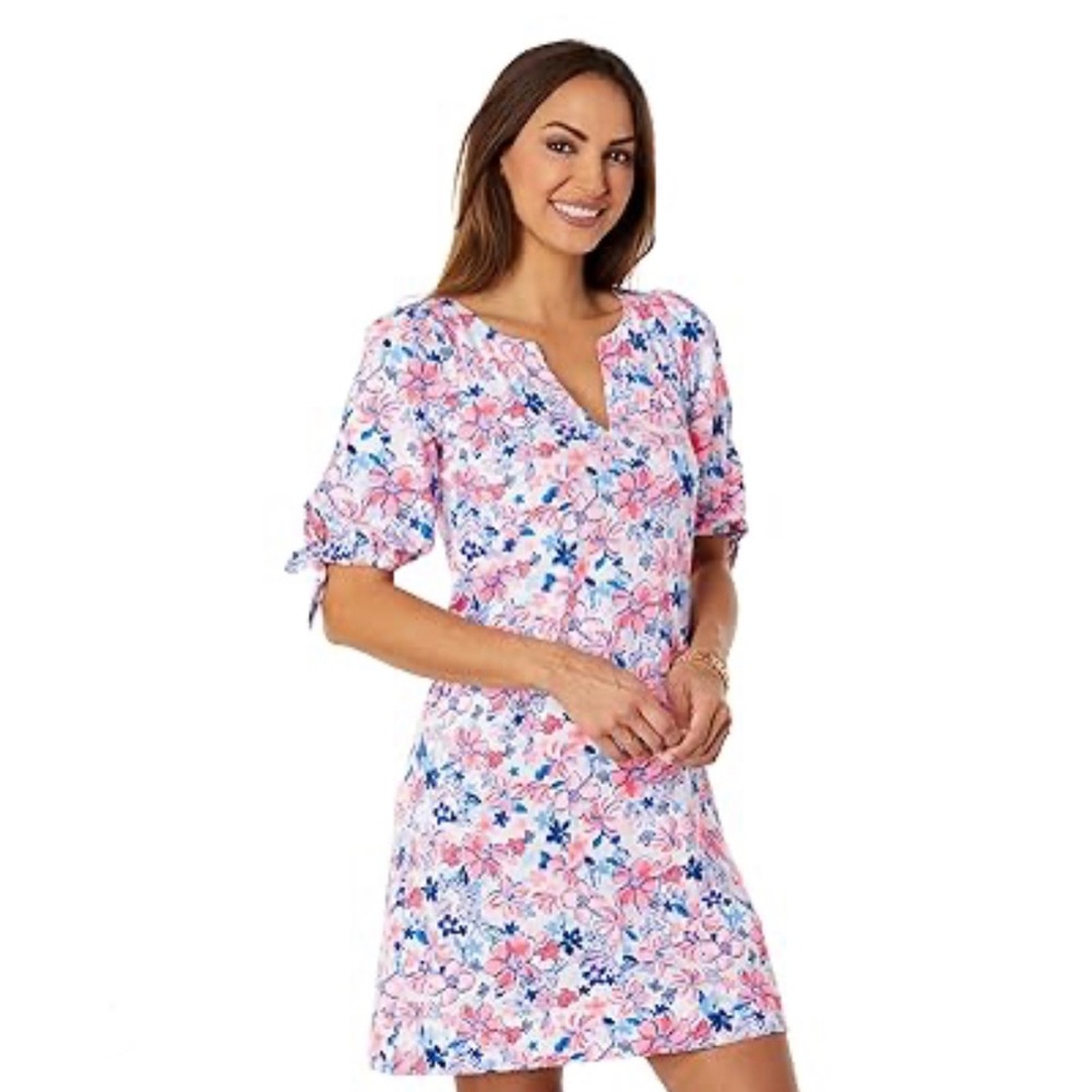 NEW Lilly Pulitzer Easley Short Sleeve Dress Resort White Party Like a Lobster